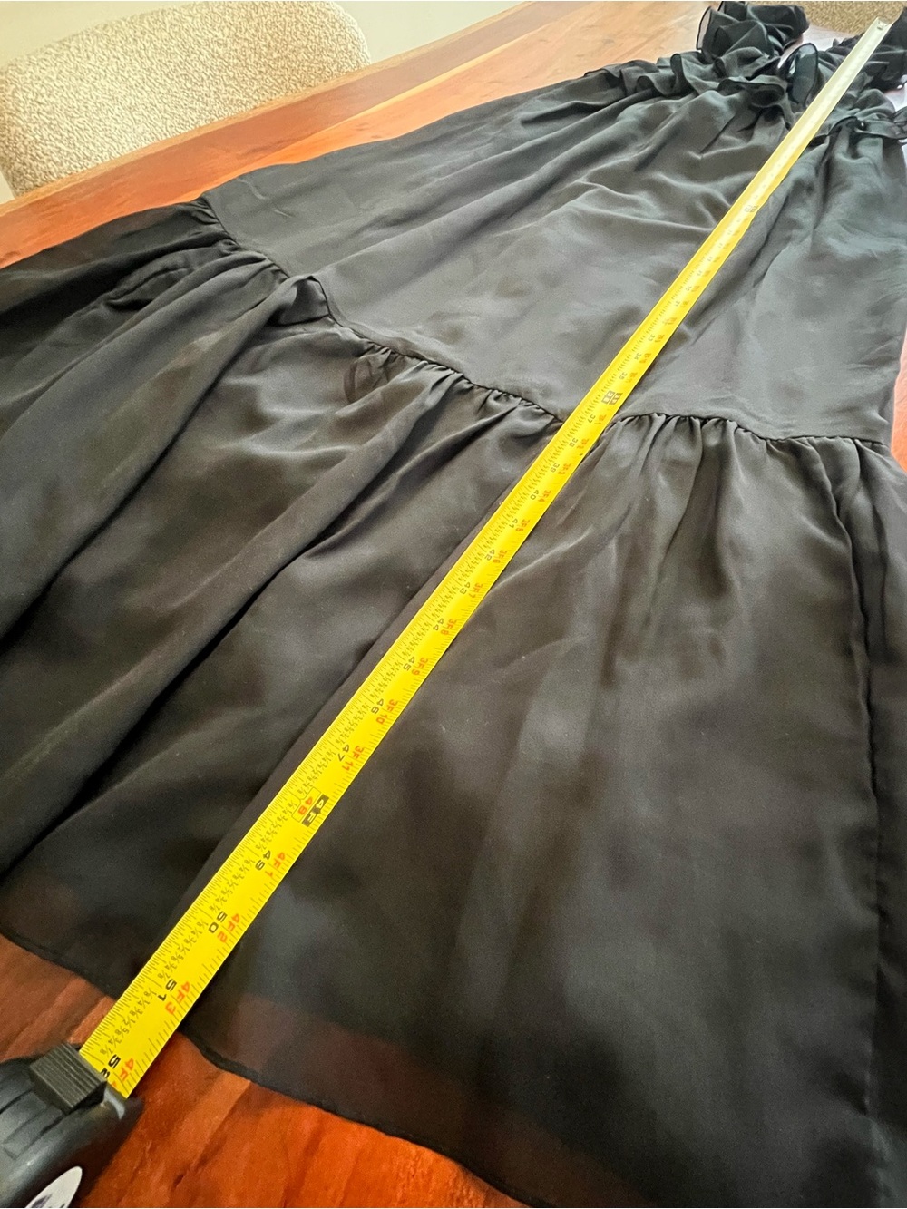 Black Ruffle Backless Dress - Picture 5 of 6